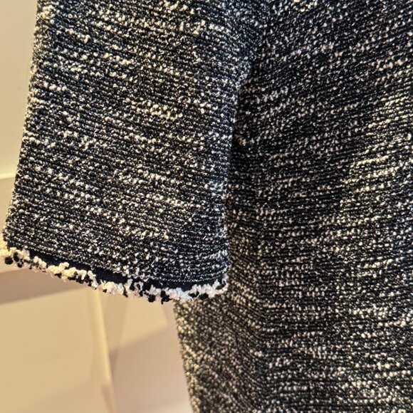 BANANA REPUBLIC - black & white short sleeve tweed top with metallic thread - Picture 3 of 7